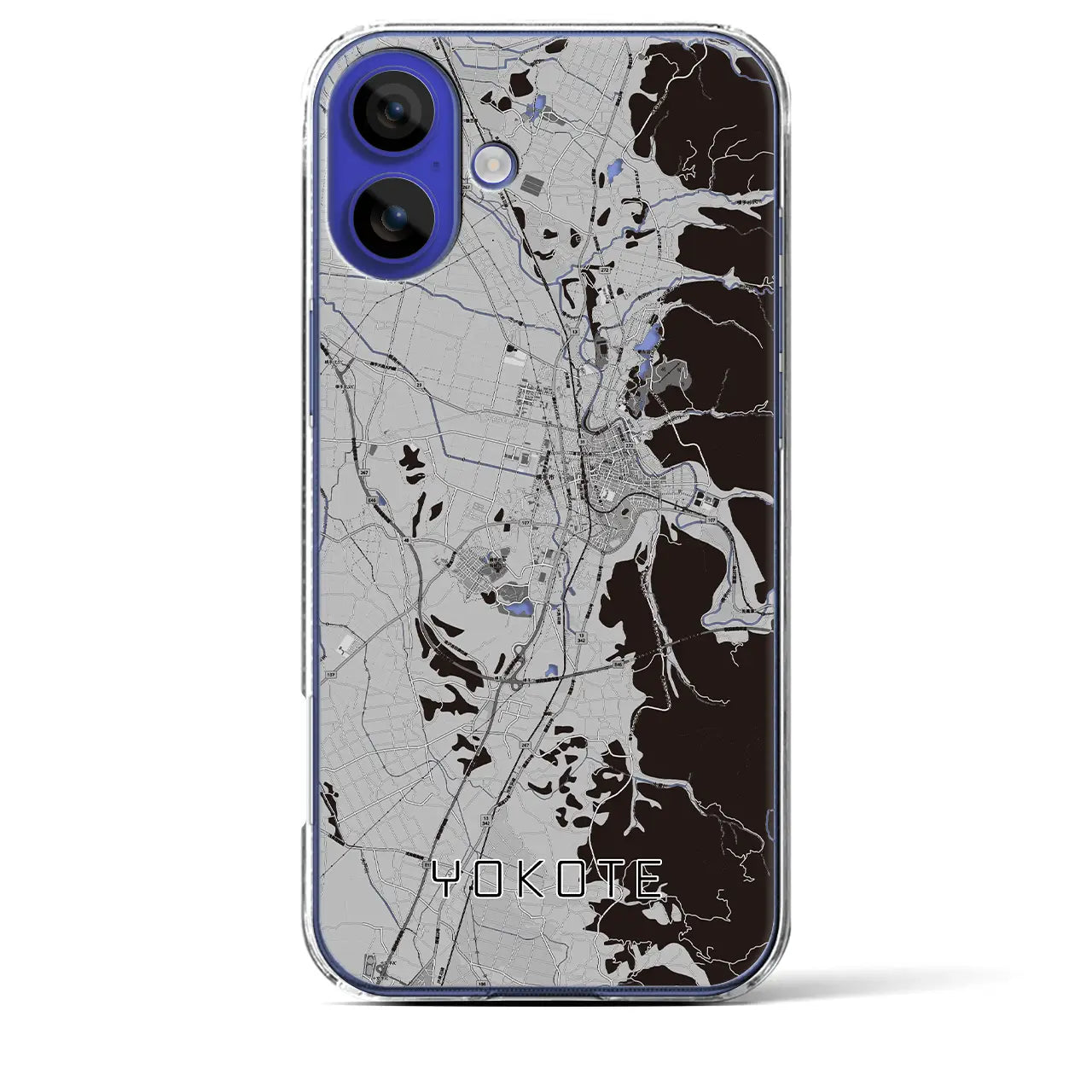 【横手(秋田県)】地図柄iPhoneケース(クリアタイプ)