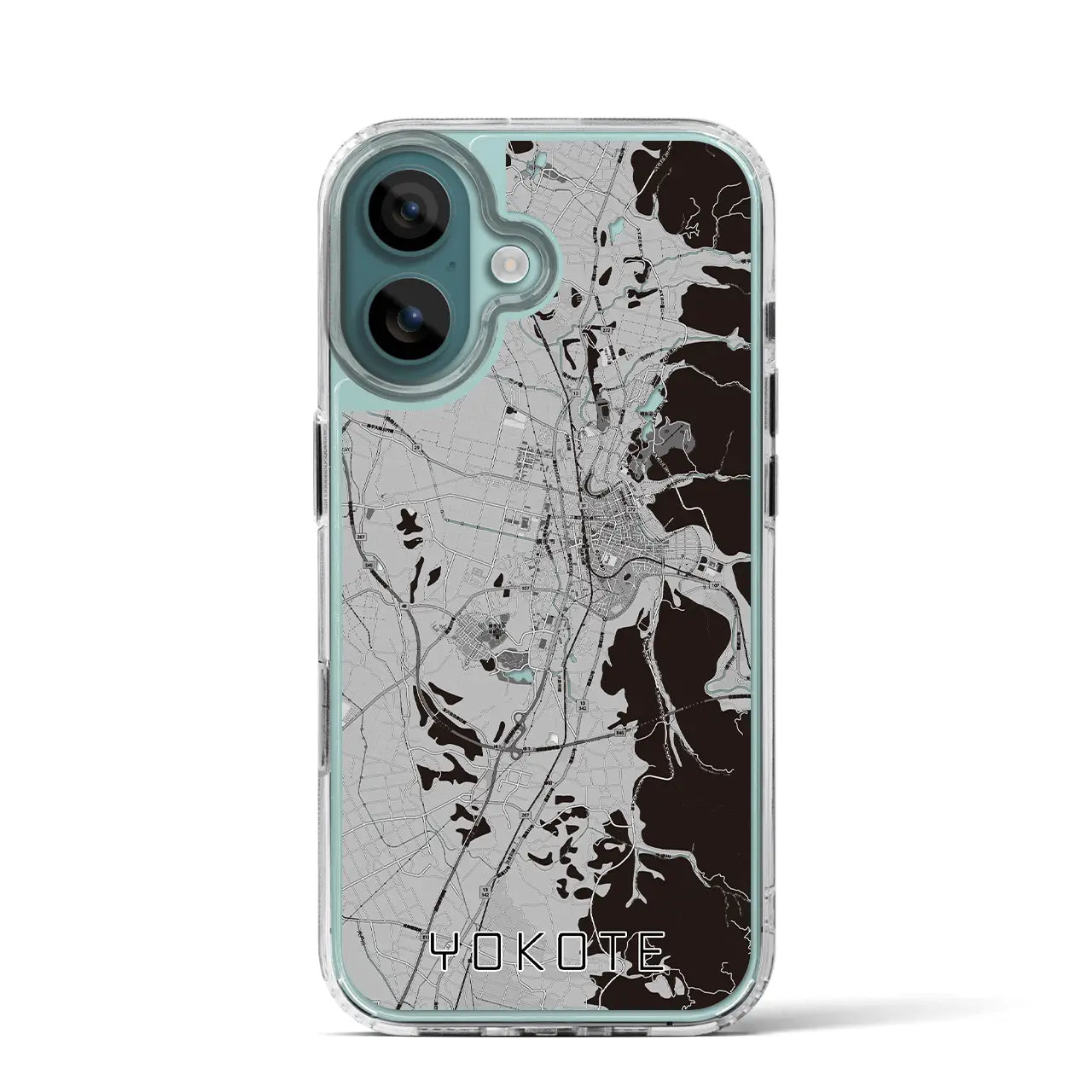 【横手(秋田県)】地図柄iPhoneケース(MagSafeタイプ)モノトーン・iPhone 16 Pro 用
