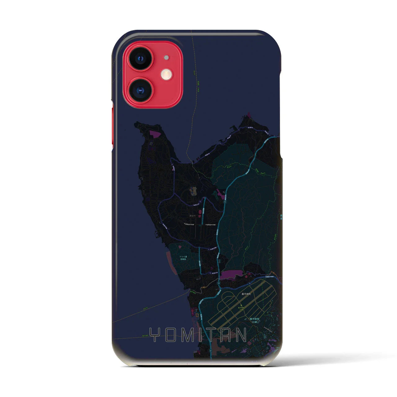 【読谷(沖縄県)】地図柄iPhoneケース(バックカバータイプ)