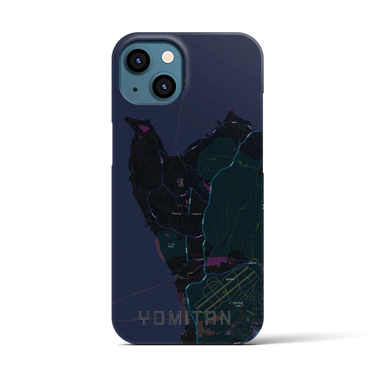 【読谷(沖縄県)】地図柄iPhoneケース(バックカバータイプ)