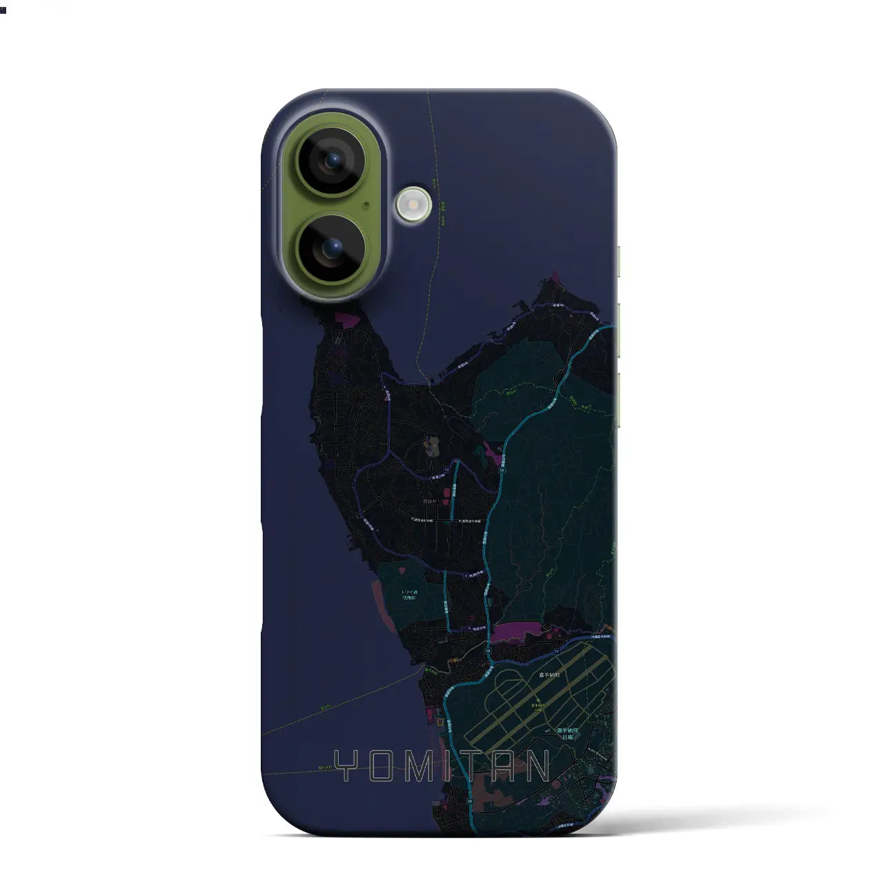 【読谷(沖縄県)】地図柄iPhoneケース(バックカバータイプ)