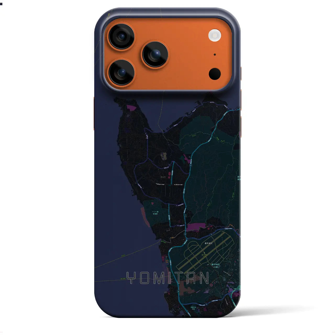 【読谷(沖縄県)】地図柄iPhoneケース(バックカバータイプ)