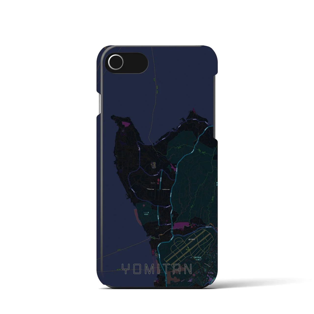 【読谷(沖縄県)】地図柄iPhoneケース(バックカバータイプ)
