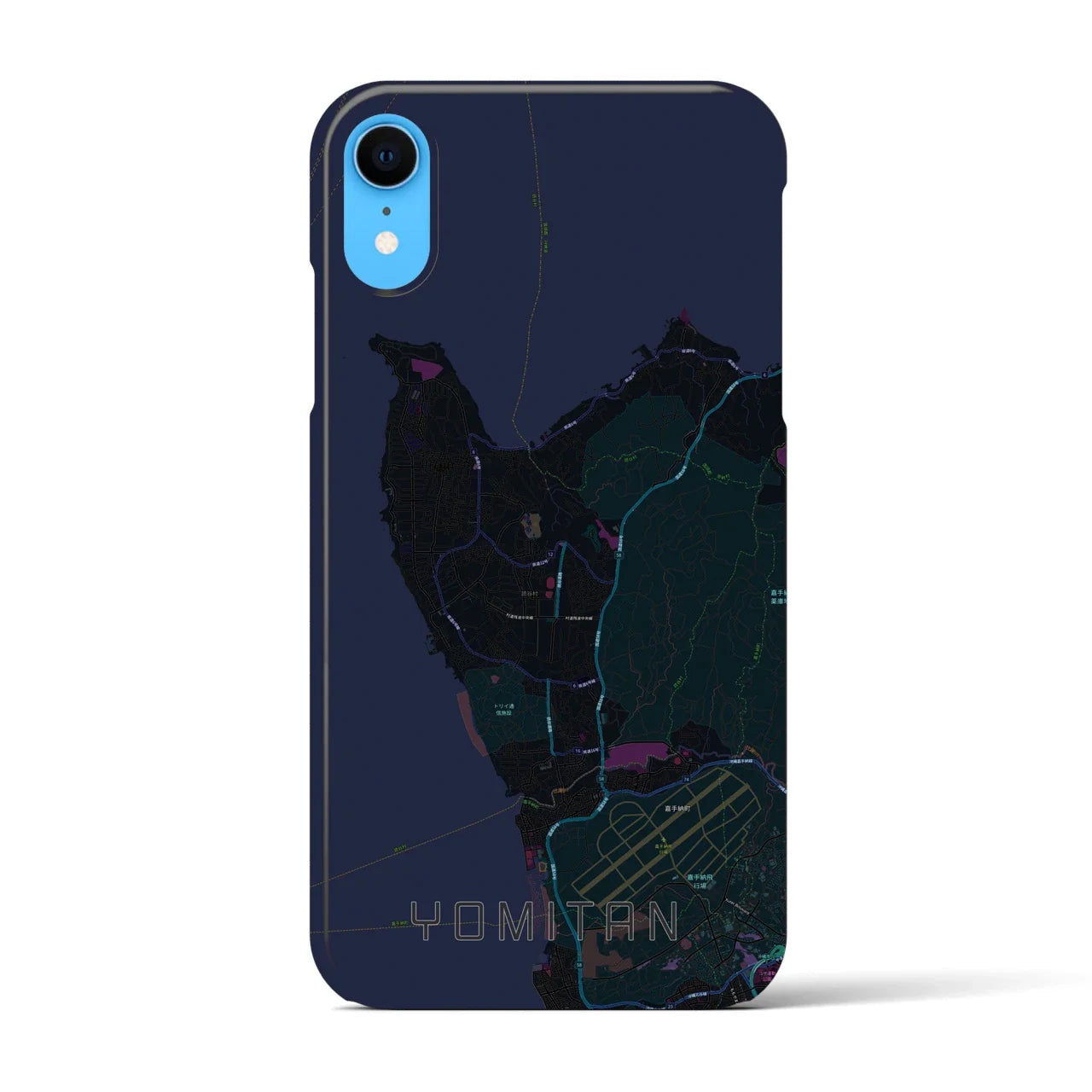 【読谷(沖縄県)】地図柄iPhoneケース(バックカバータイプ)