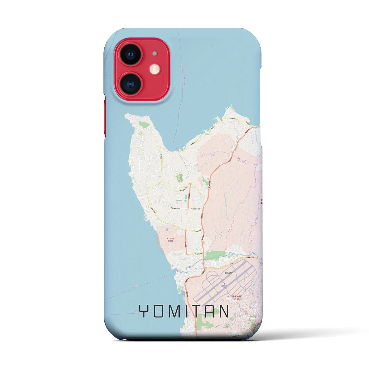【読谷(沖縄県)】地図柄iPhoneケース(バックカバータイプ)