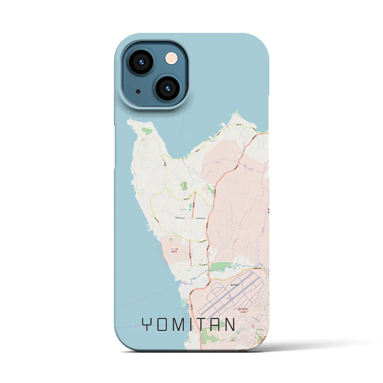 【読谷(沖縄県)】地図柄iPhoneケース(バックカバータイプ)