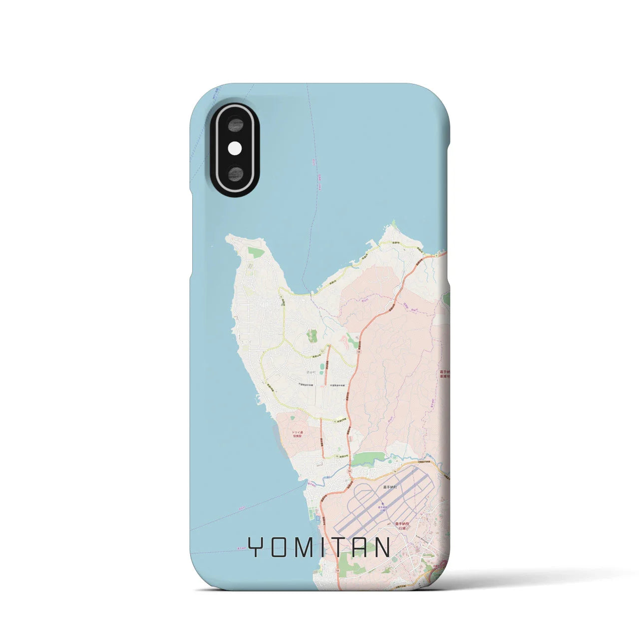 【読谷(沖縄県)】地図柄iPhoneケース(バックカバータイプ)