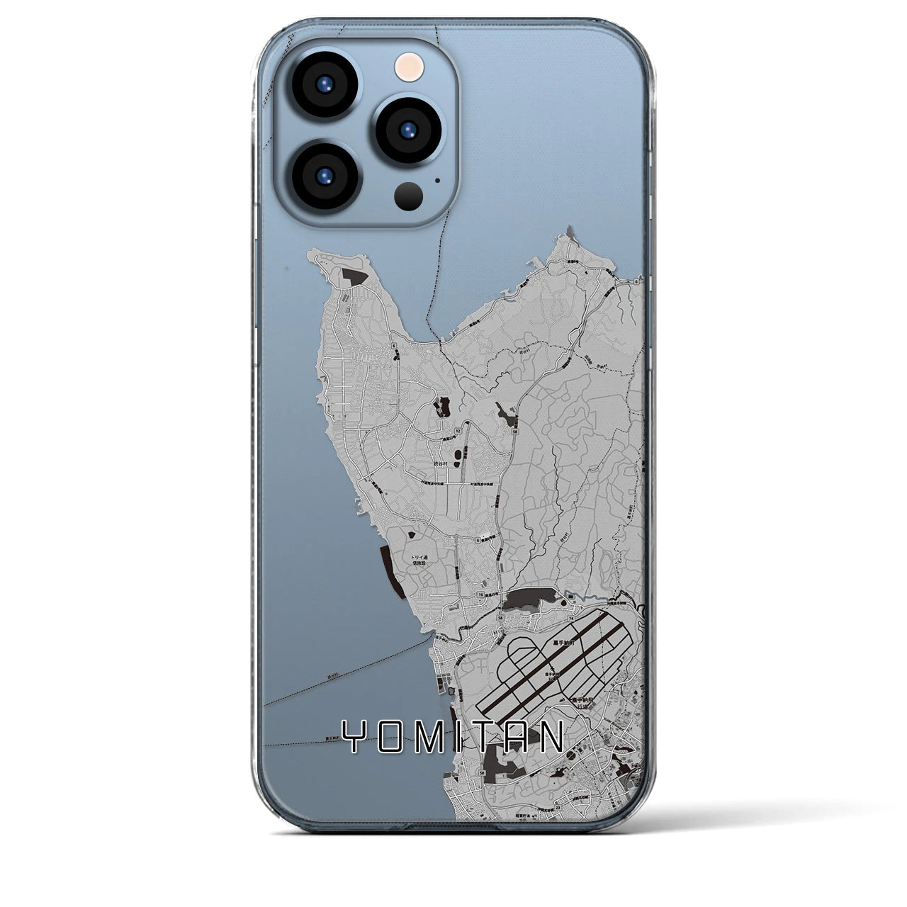 【読谷(沖縄県)】地図柄iPhoneケース(クリアタイプ)