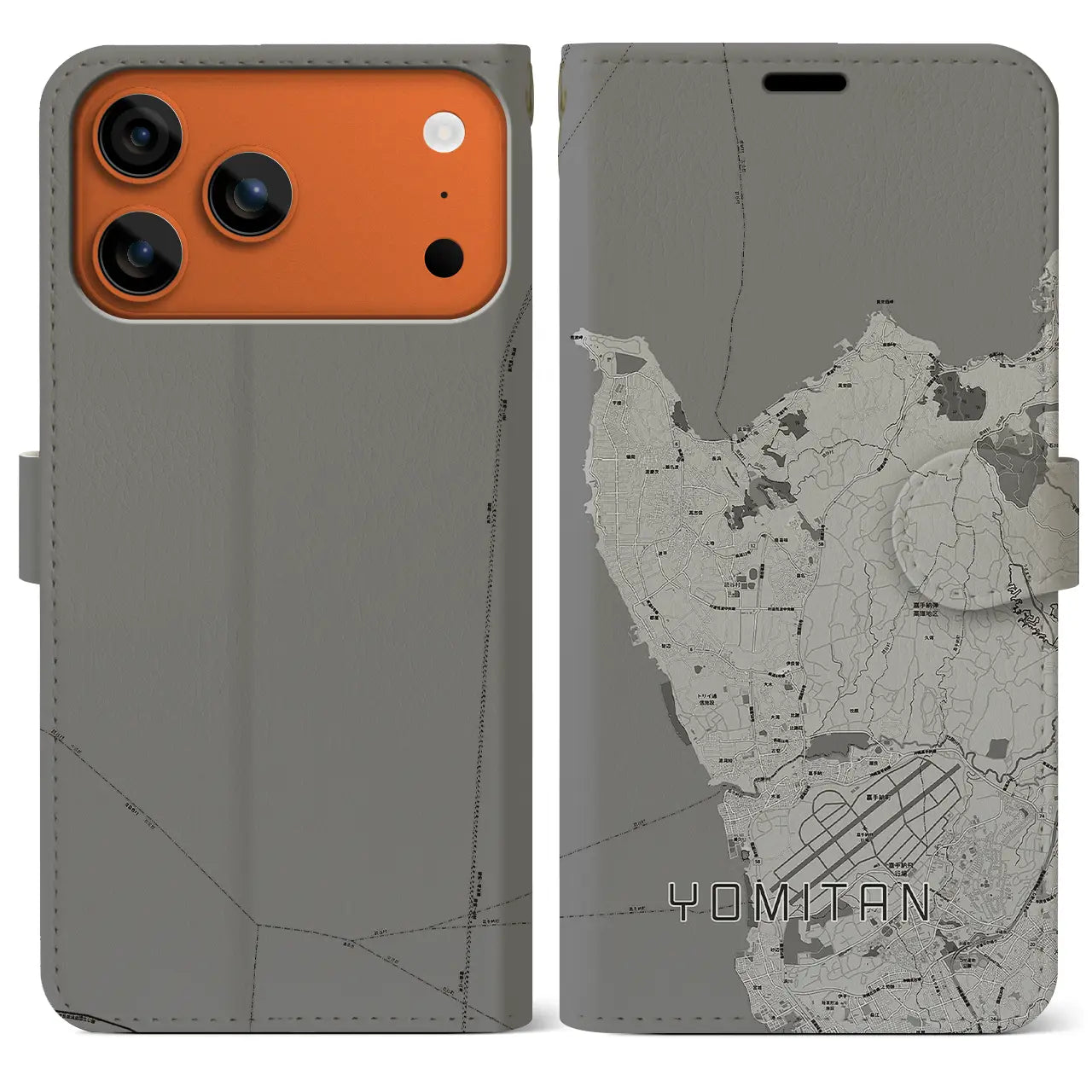 【読谷(沖縄県)】地図柄iPhoneケース(手帳タイプ)