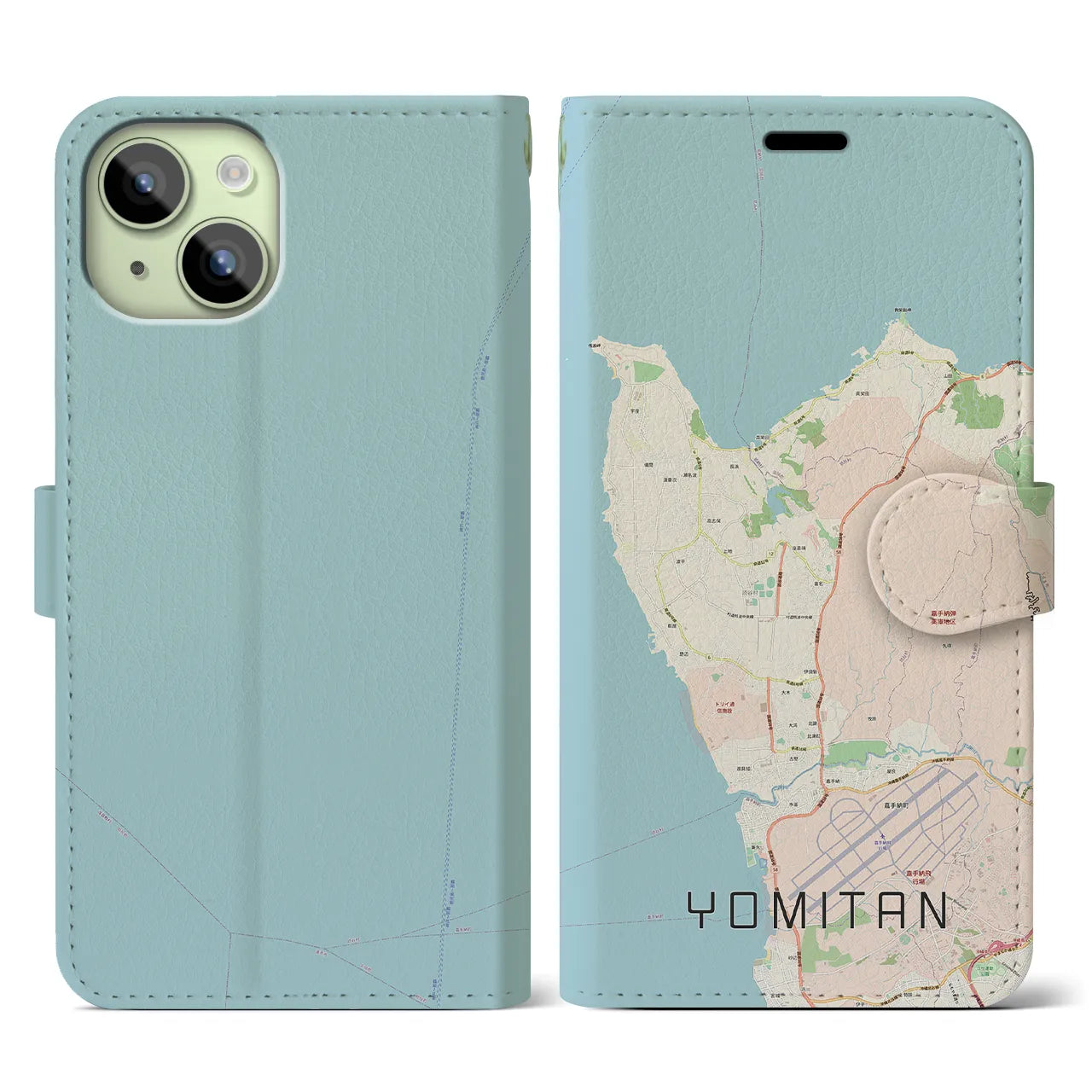 【読谷(沖縄県)】地図柄iPhoneケース(手帳タイプ)