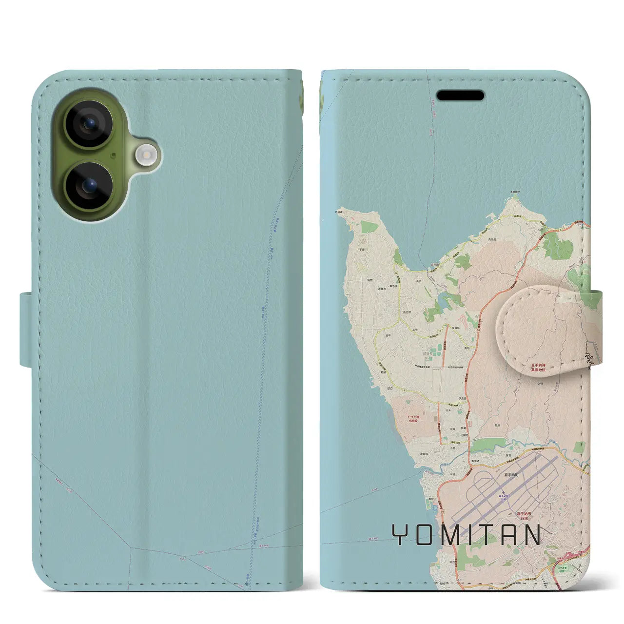 【読谷(沖縄県)】地図柄iPhoneケース(手帳タイプ)モノトーン・iPhone 17 Pro Max 用