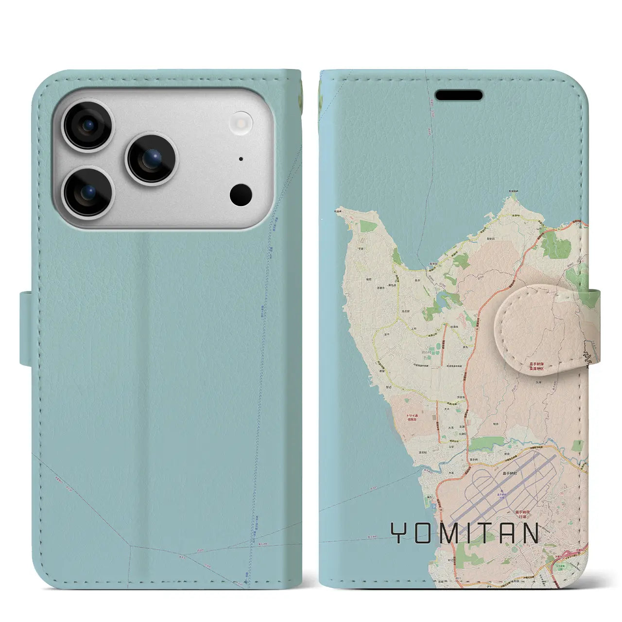 【読谷(沖縄県)】地図柄iPhoneケース(手帳タイプ)