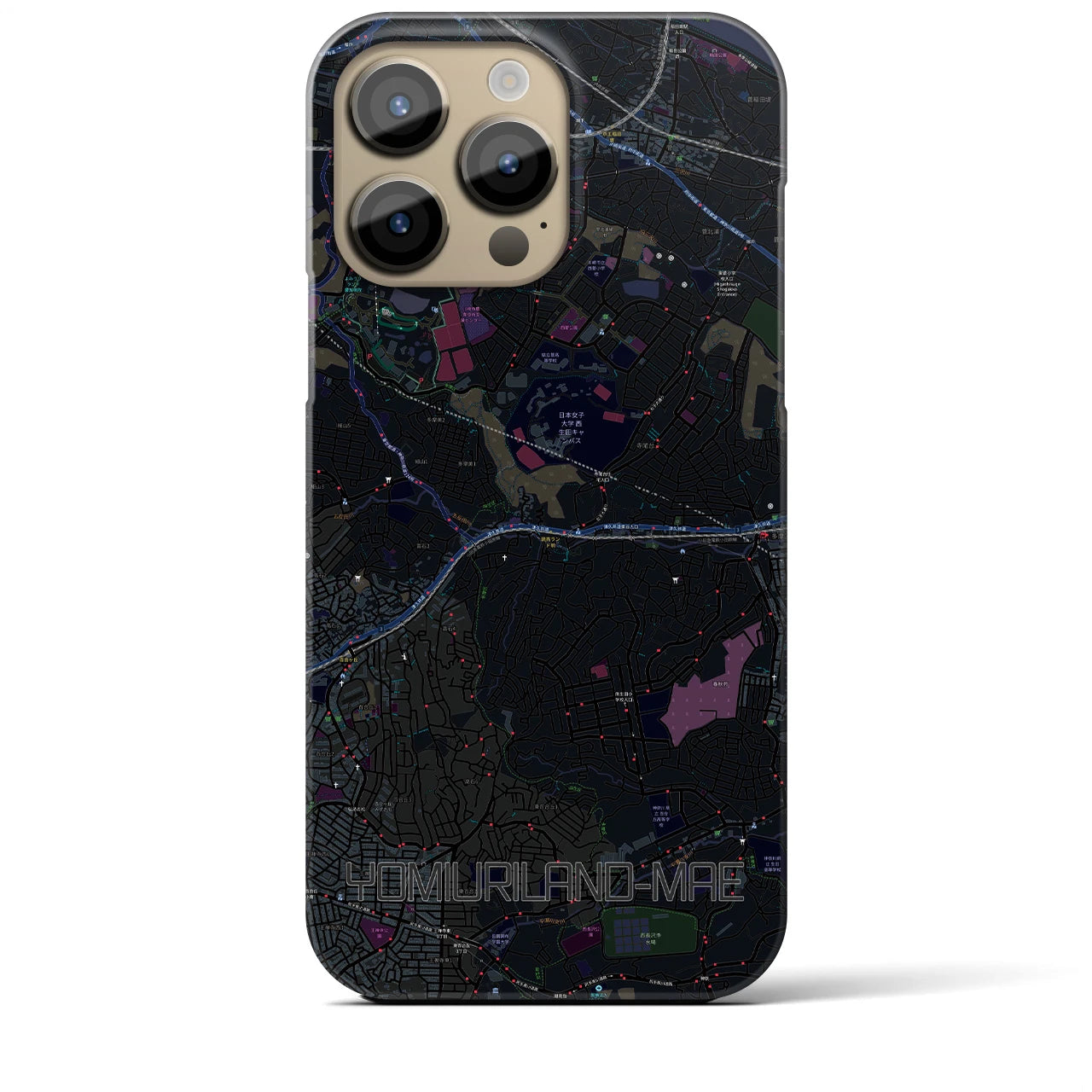 【読売ランド前(神奈川県)】地図柄iPhoneケース(バックカバータイプ)