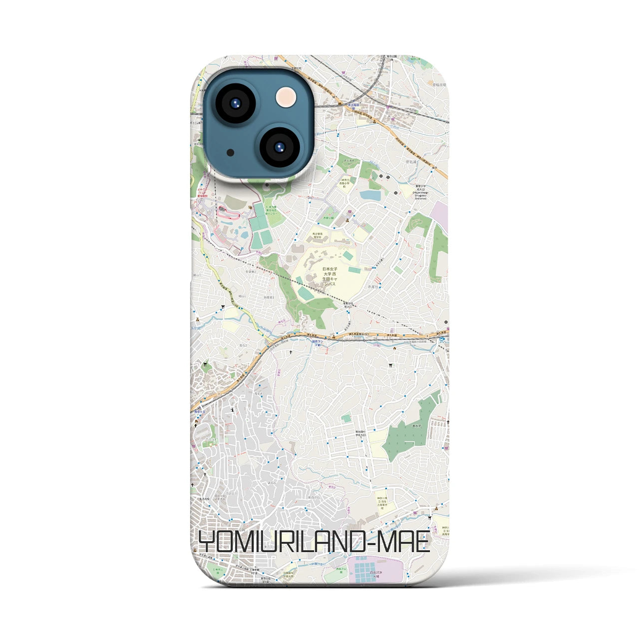【読売ランド前(神奈川県)】地図柄iPhoneケース(バックカバータイプ)