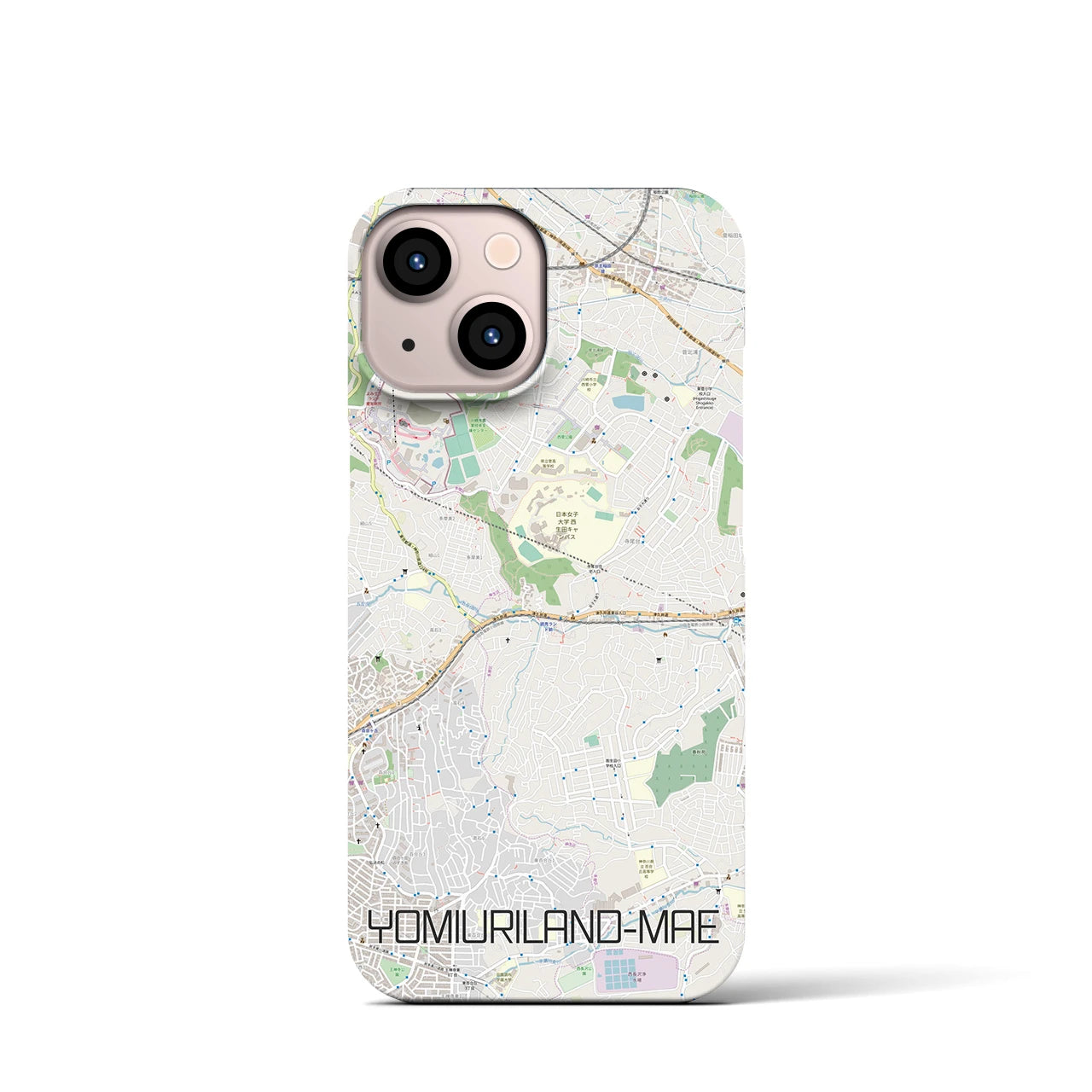 【読売ランド前(神奈川県)】地図柄iPhoneケース(バックカバータイプ)