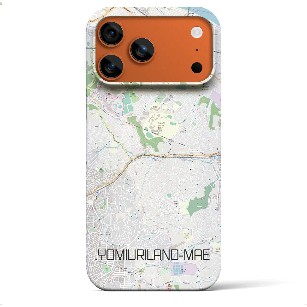 【読売ランド前(神奈川県)】地図柄iPhoneケース(バックカバータイプ)