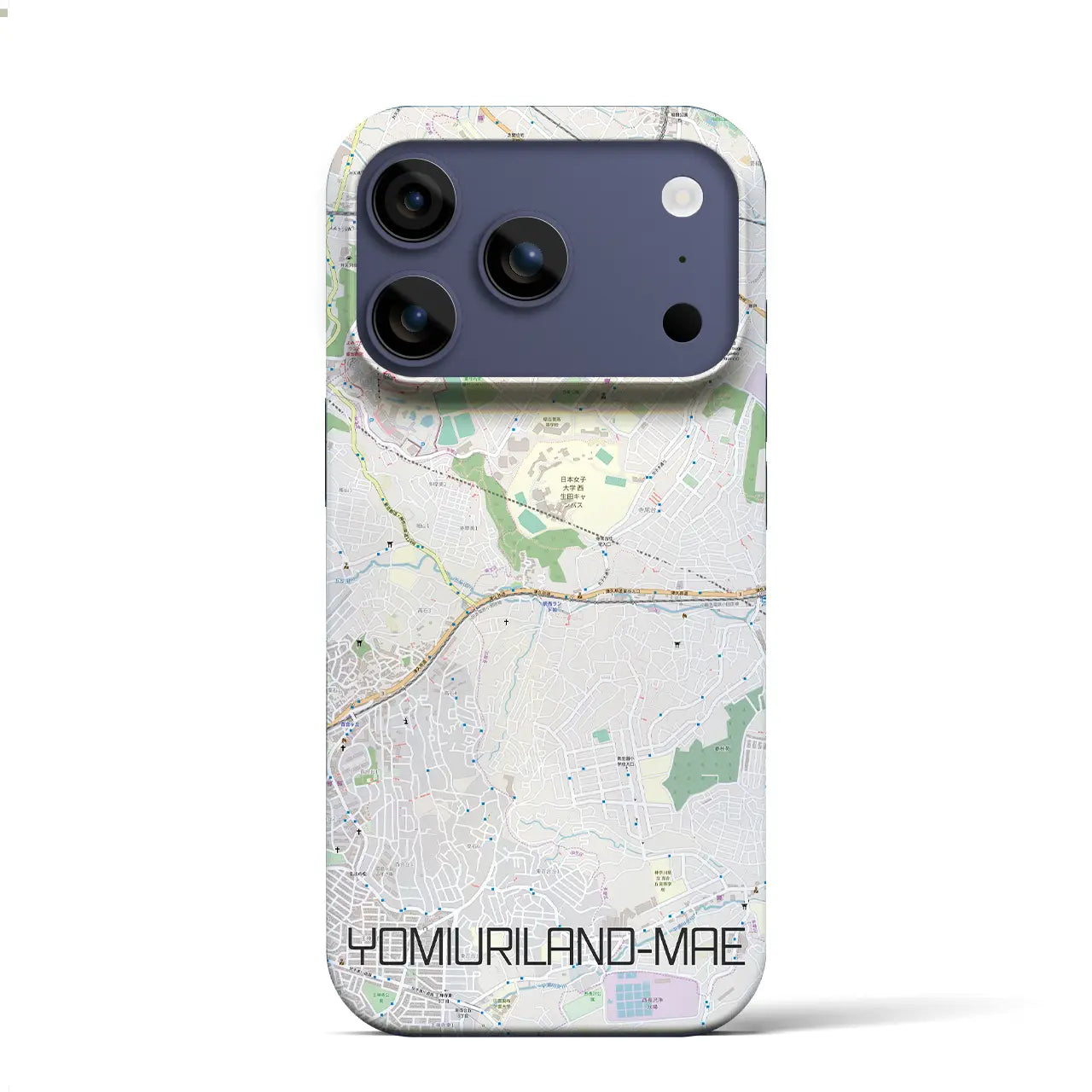 【読売ランド前(神奈川県)】地図柄iPhoneケース(バックカバータイプ)