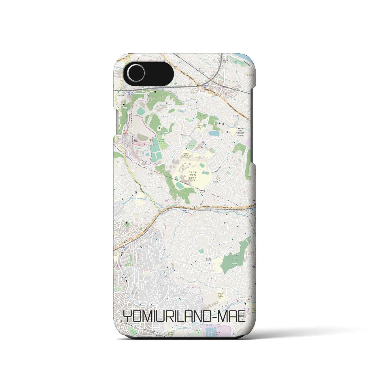 【読売ランド前(神奈川県)】地図柄iPhoneケース(バックカバータイプ)