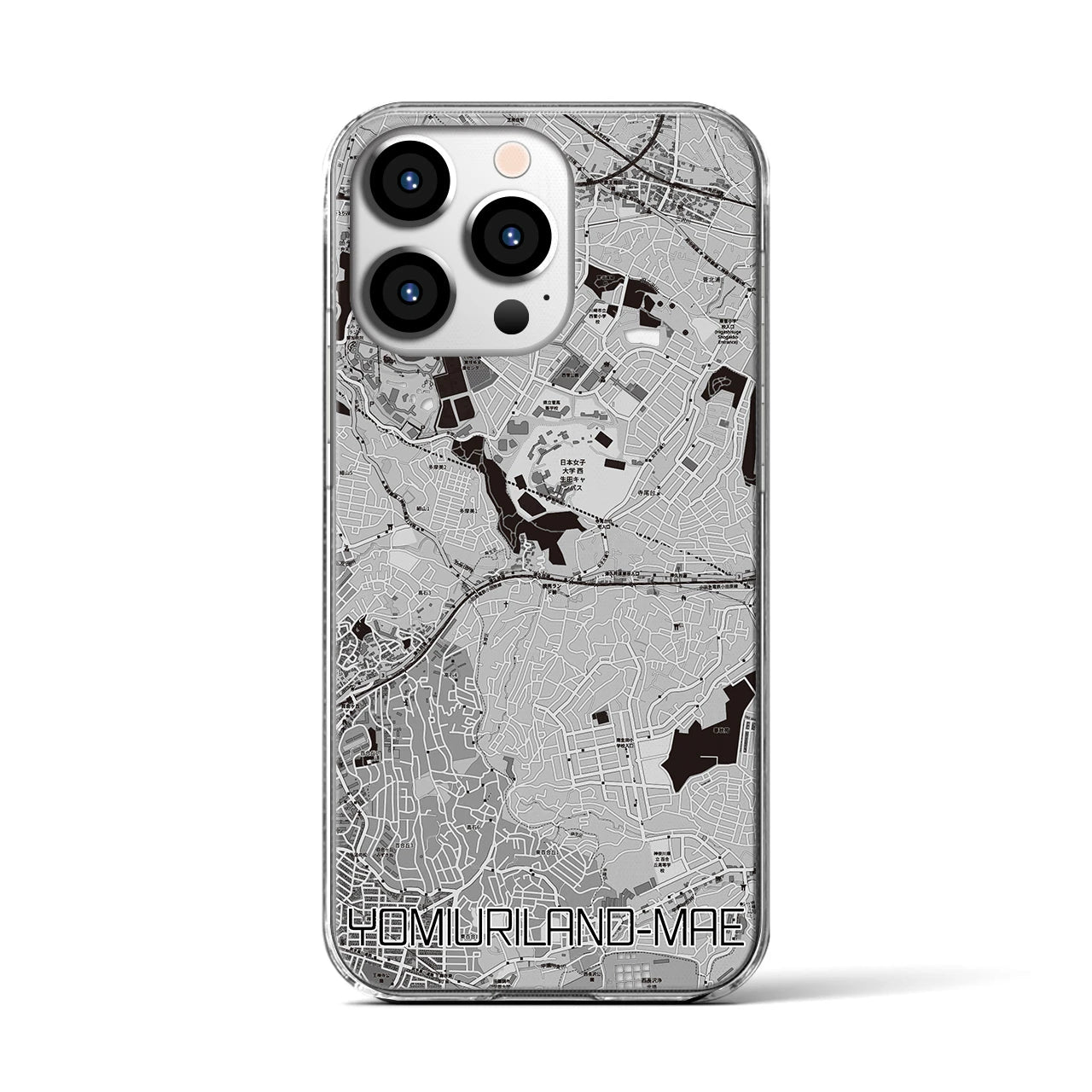 【読売ランド前(神奈川県)】地図柄iPhoneケース(クリアタイプ)