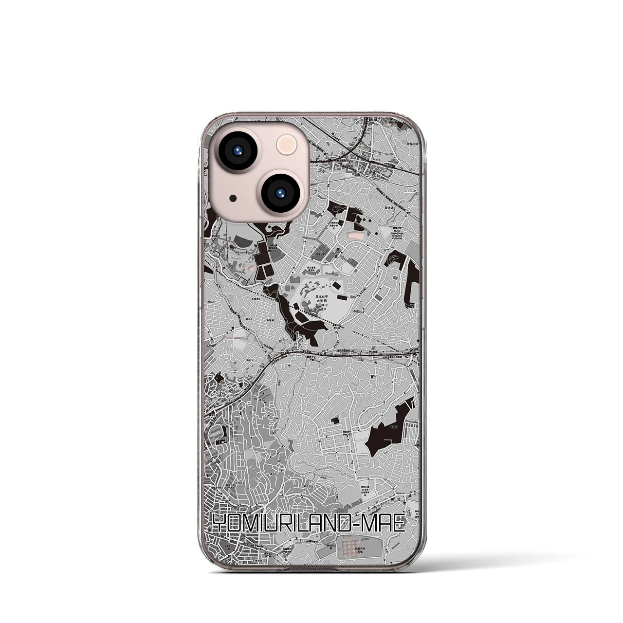 【読売ランド前(神奈川県)】地図柄iPhoneケース(クリアタイプ)