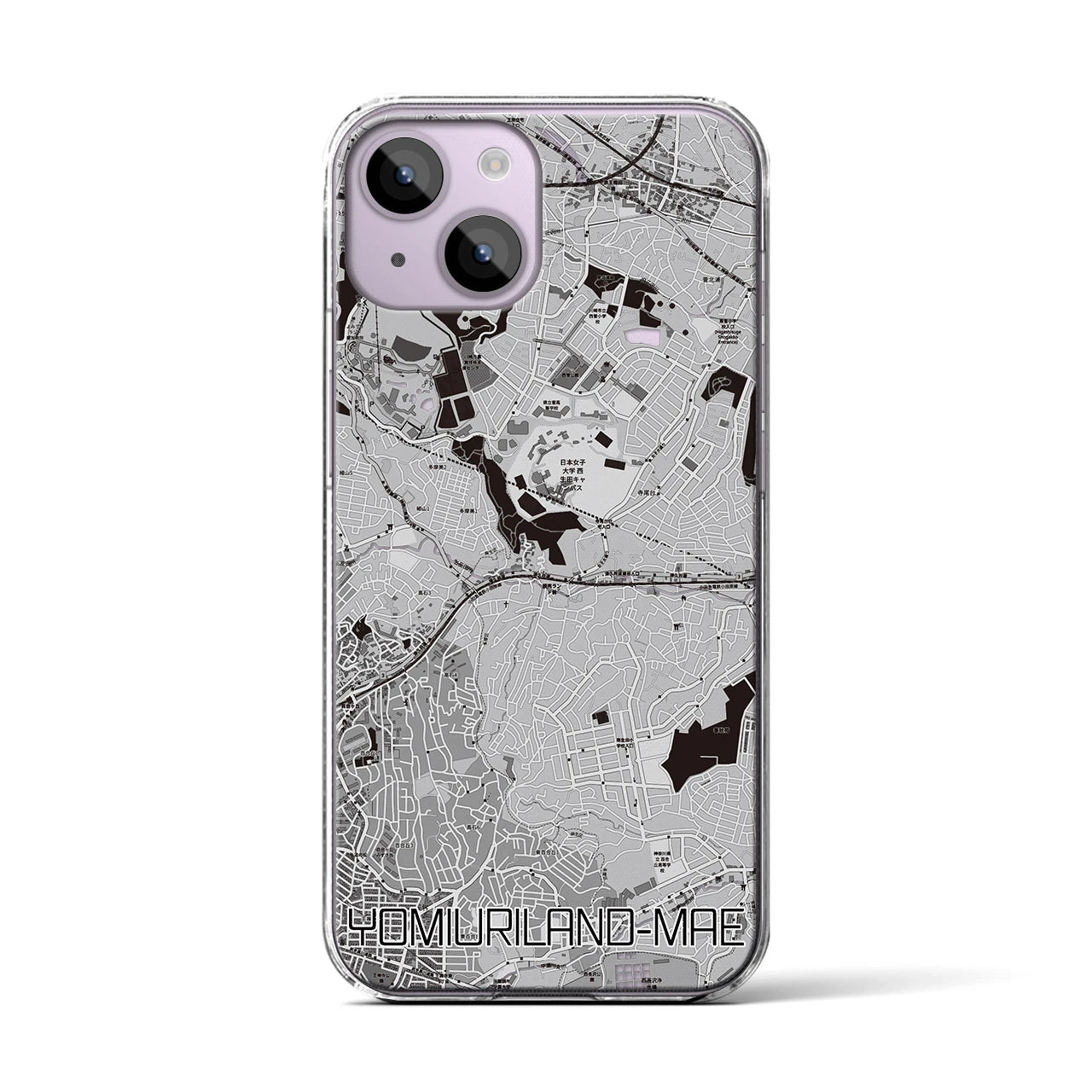 【読売ランド前(神奈川県)】地図柄iPhoneケース(クリアタイプ)