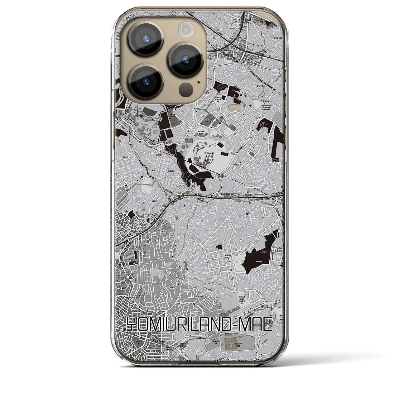 【読売ランド前(神奈川県)】地図柄iPhoneケース(クリアタイプ)