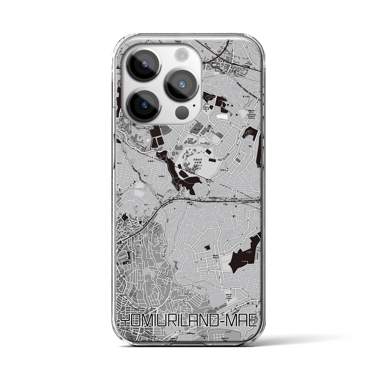 【読売ランド前(神奈川県)】地図柄iPhoneケース(クリアタイプ)