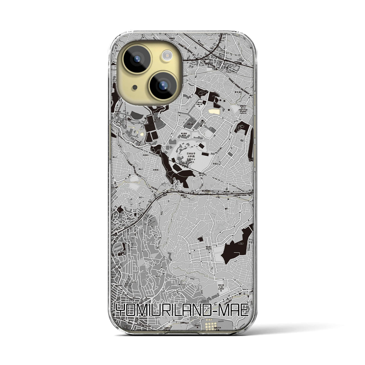 【読売ランド前(神奈川県)】地図柄iPhoneケース(クリアタイプ)