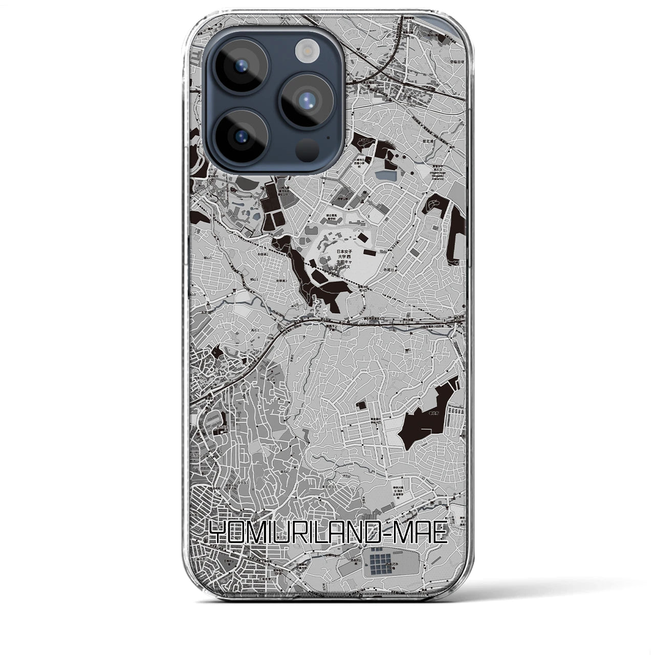 【読売ランド前(神奈川県)】地図柄iPhoneケース(クリアタイプ)