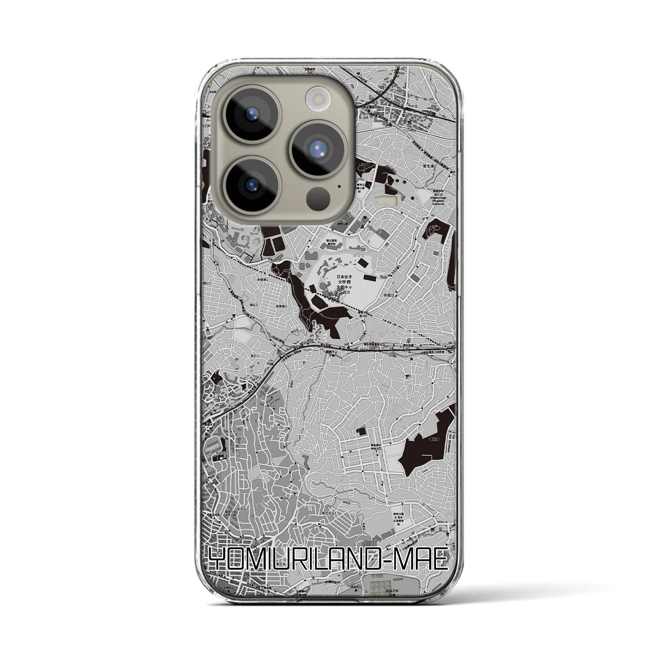 【読売ランド前(神奈川県)】地図柄iPhoneケース(クリアタイプ)