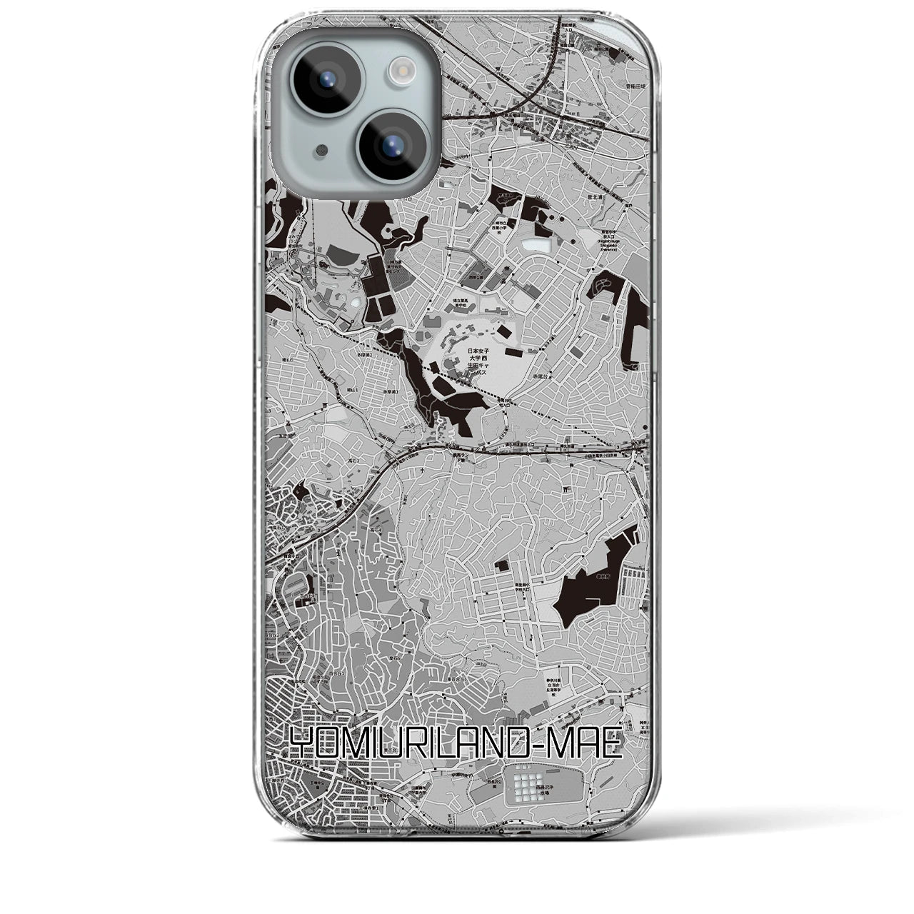 【読売ランド前(神奈川県)】地図柄iPhoneケース(クリアタイプ)