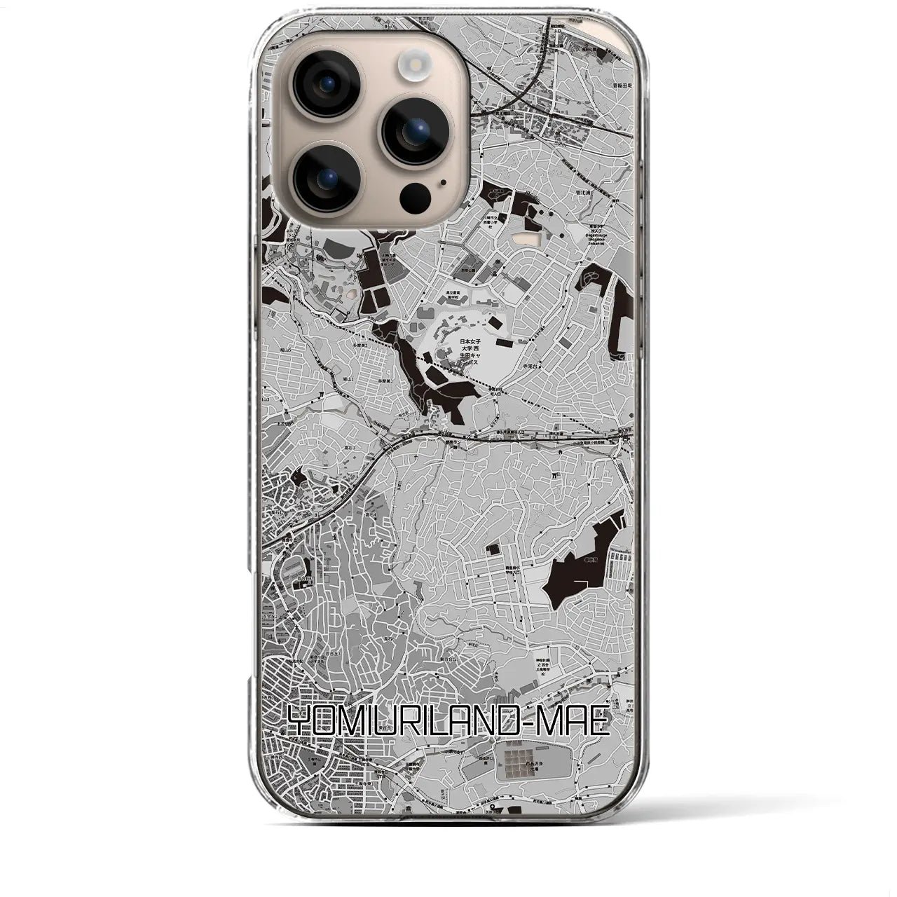 【読売ランド前(神奈川県)】地図柄iPhoneケース(クリアタイプ)