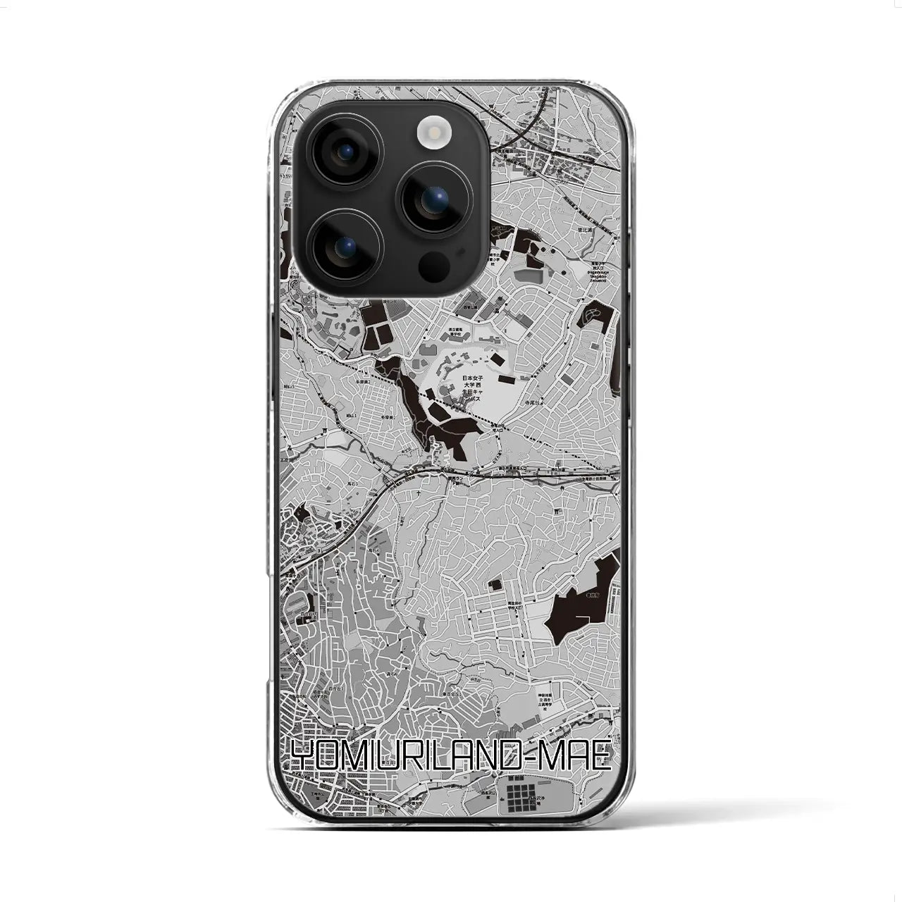 【読売ランド前(神奈川県)】地図柄iPhoneケース(クリアタイプ)