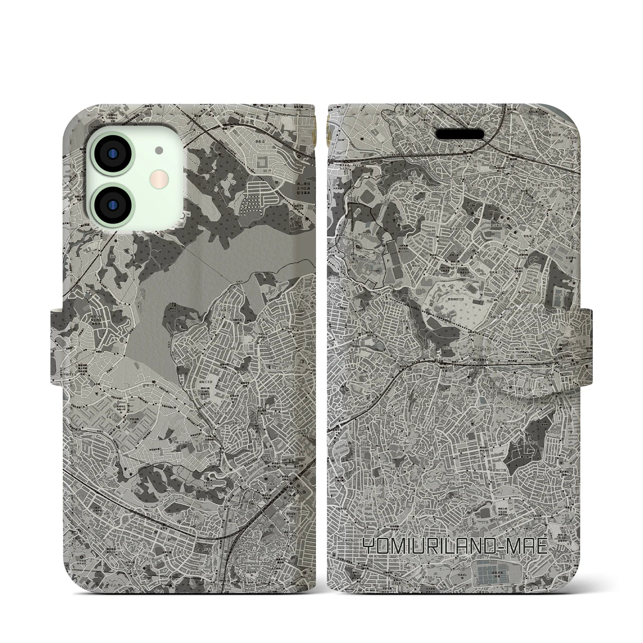 【読売ランド前(神奈川県)】地図柄iPhoneケース(手帳タイプ)