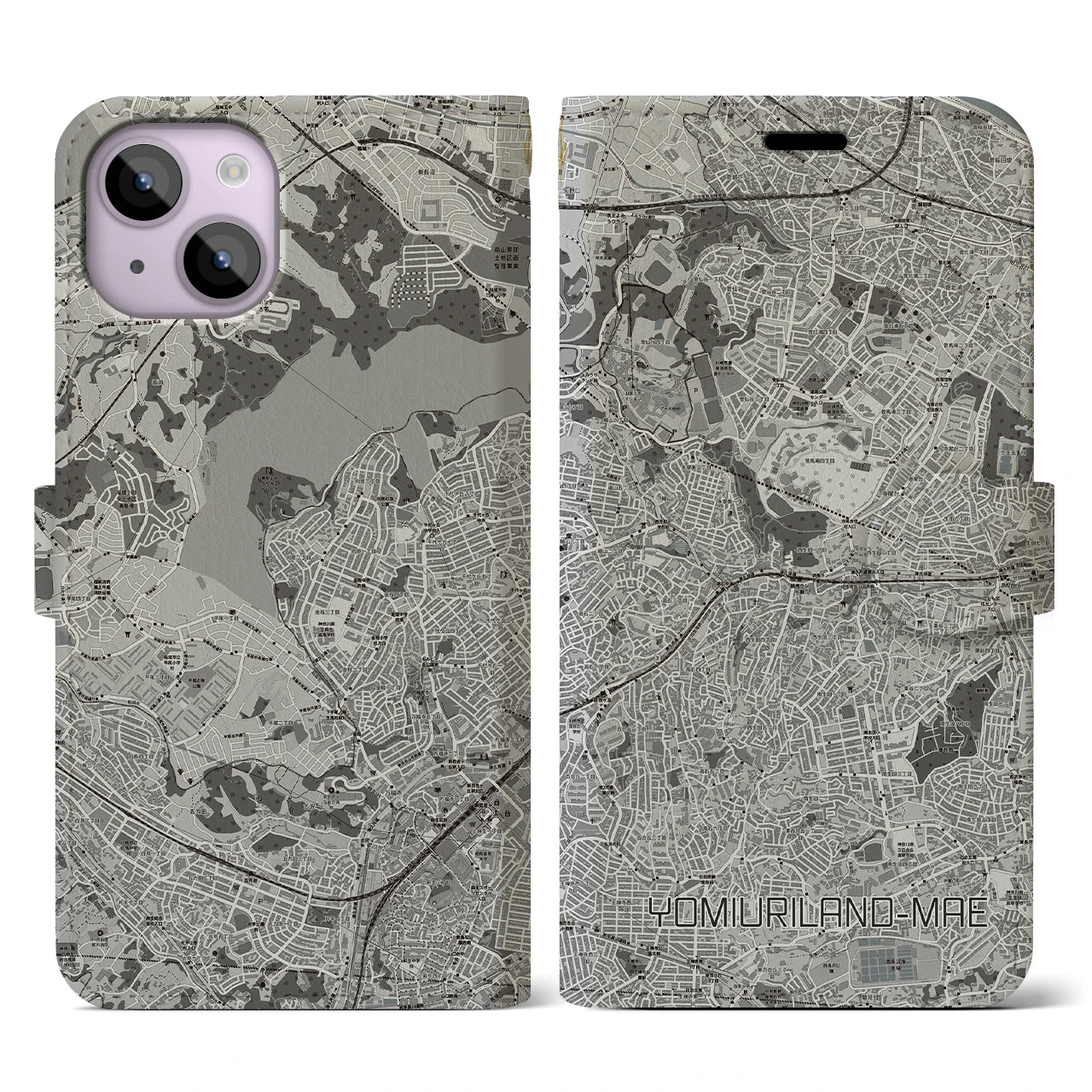 【読売ランド前(神奈川県)】地図柄iPhoneケース(手帳タイプ)