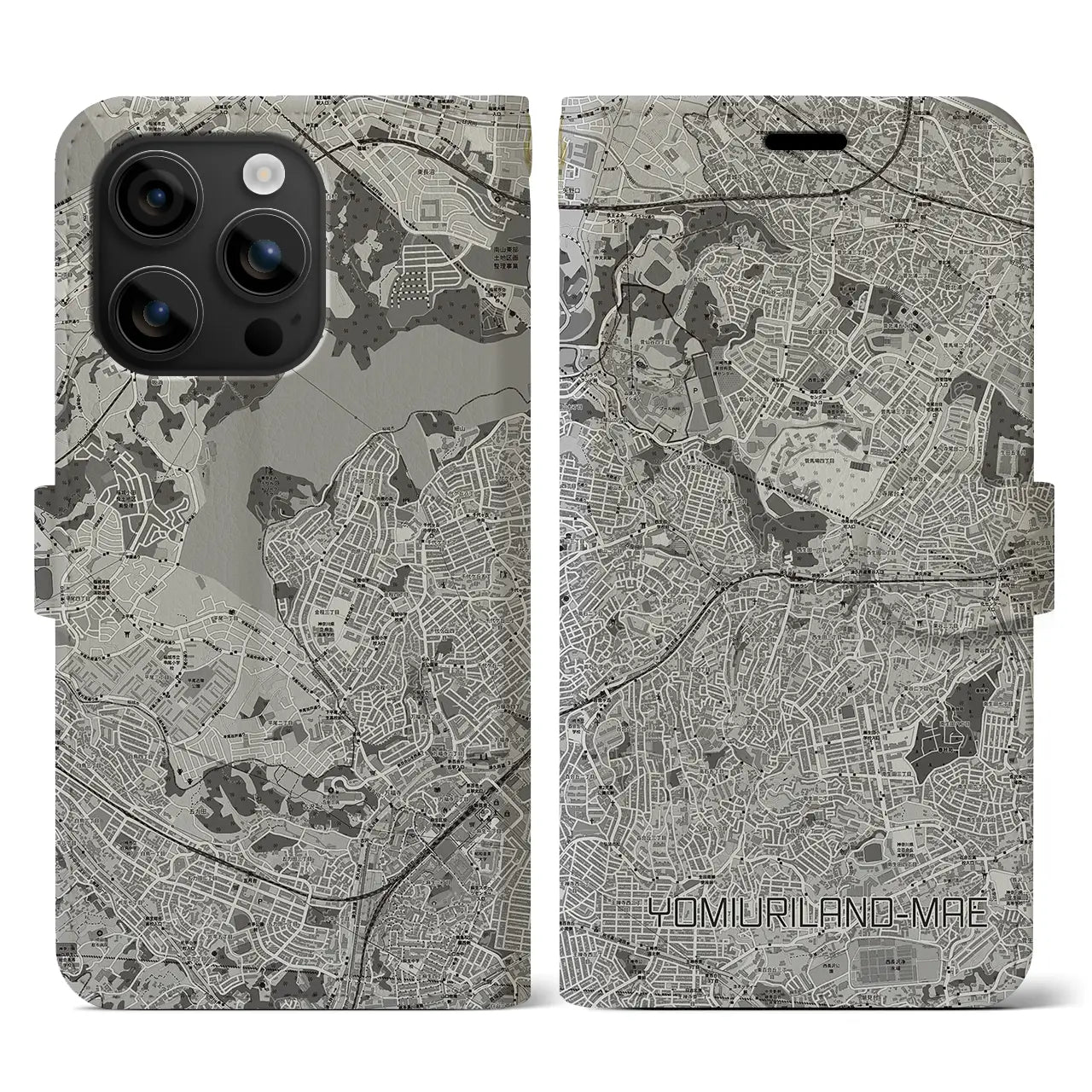 【読売ランド前(神奈川県)】地図柄iPhoneケース(手帳タイプ)