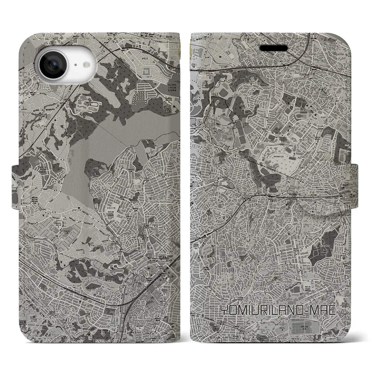 【読売ランド前(神奈川県)】地図柄iPhoneケース(手帳タイプ)