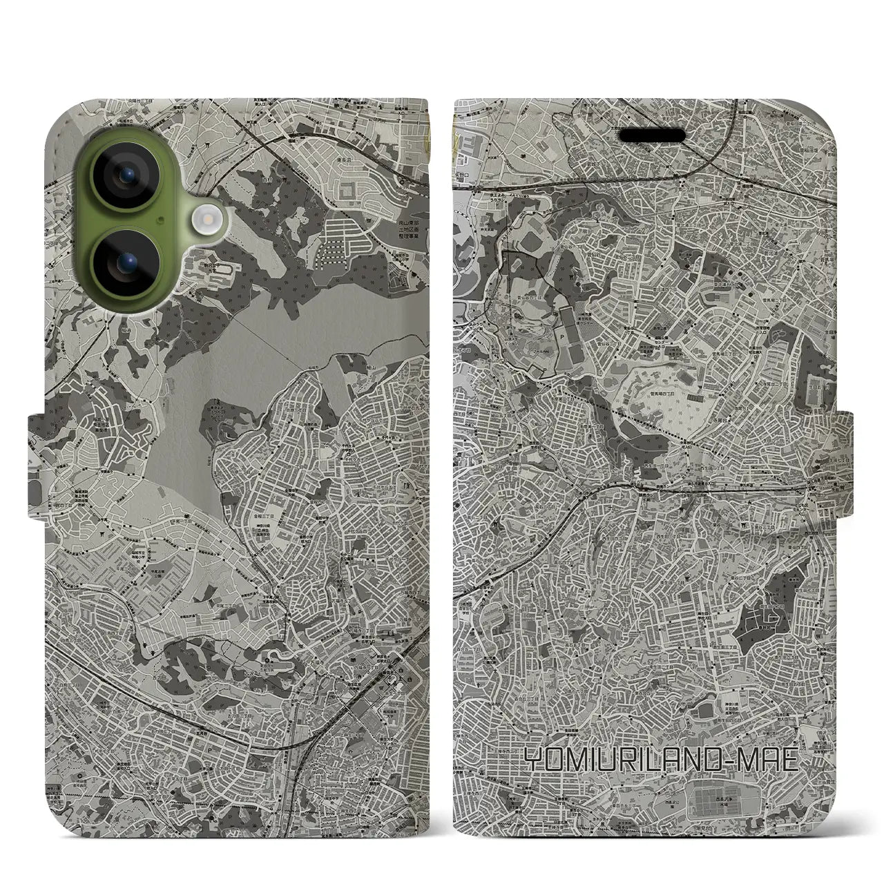 【読売ランド前(神奈川県)】地図柄iPhoneケース(手帳タイプ)