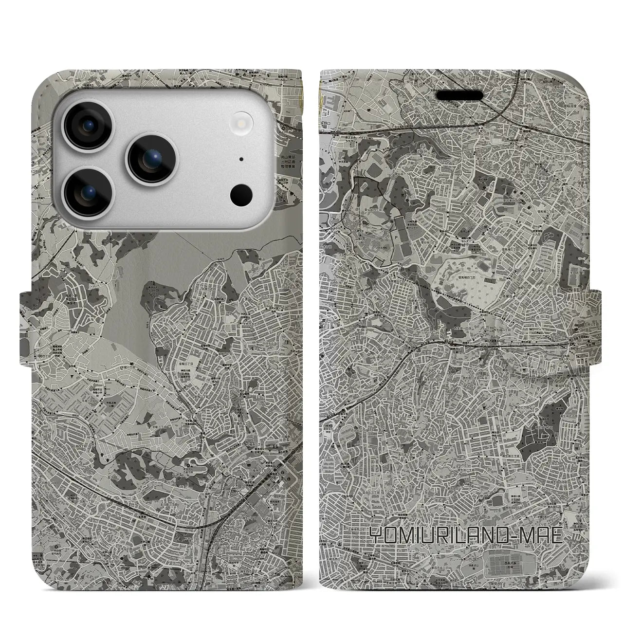 【読売ランド前(神奈川県)】地図柄iPhoneケース(手帳タイプ)