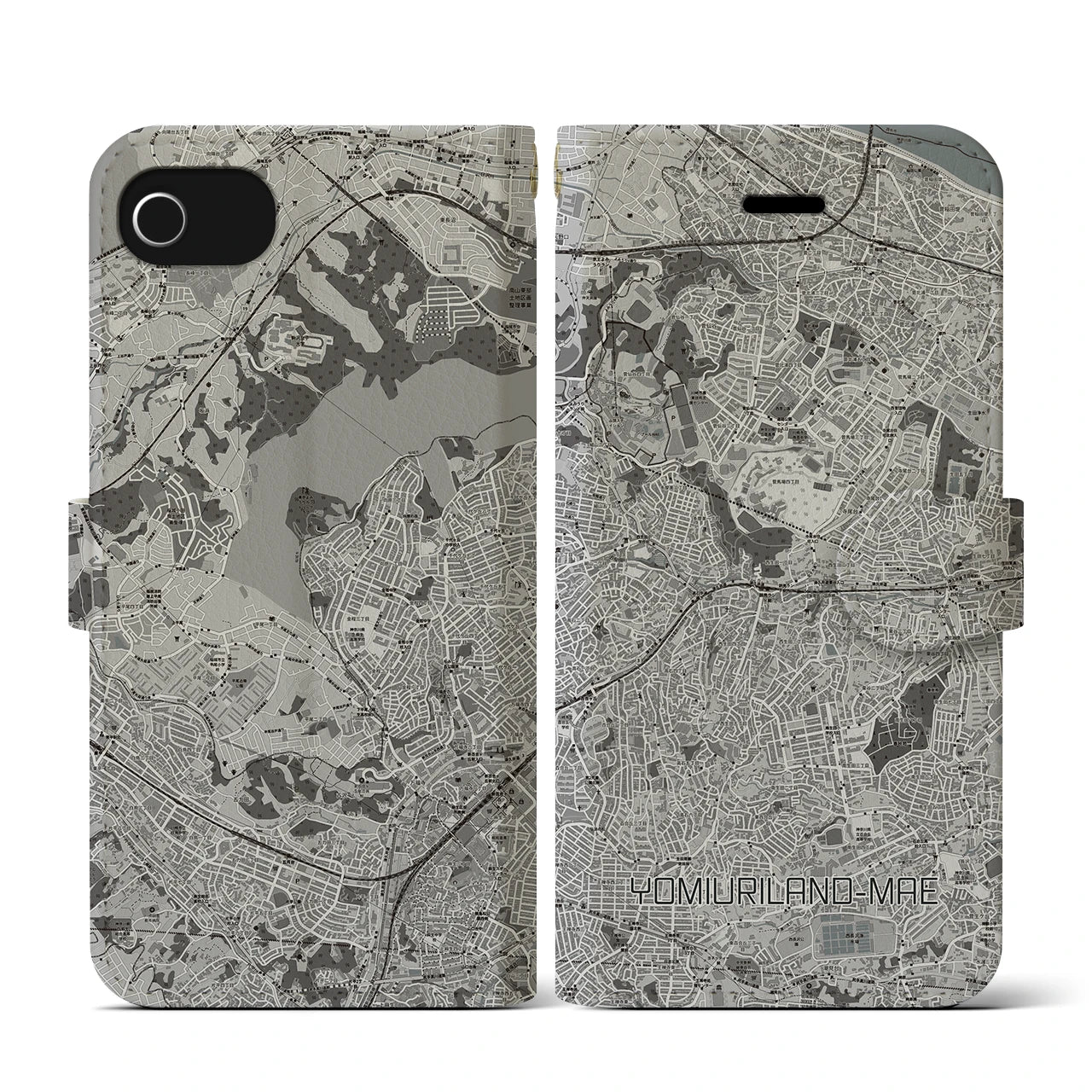 【読売ランド前(神奈川県)】地図柄iPhoneケース(手帳タイプ)