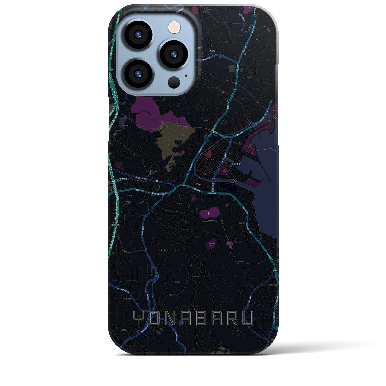 【与那原(沖縄県)】地図柄iPhoneケース(バックカバータイプ)