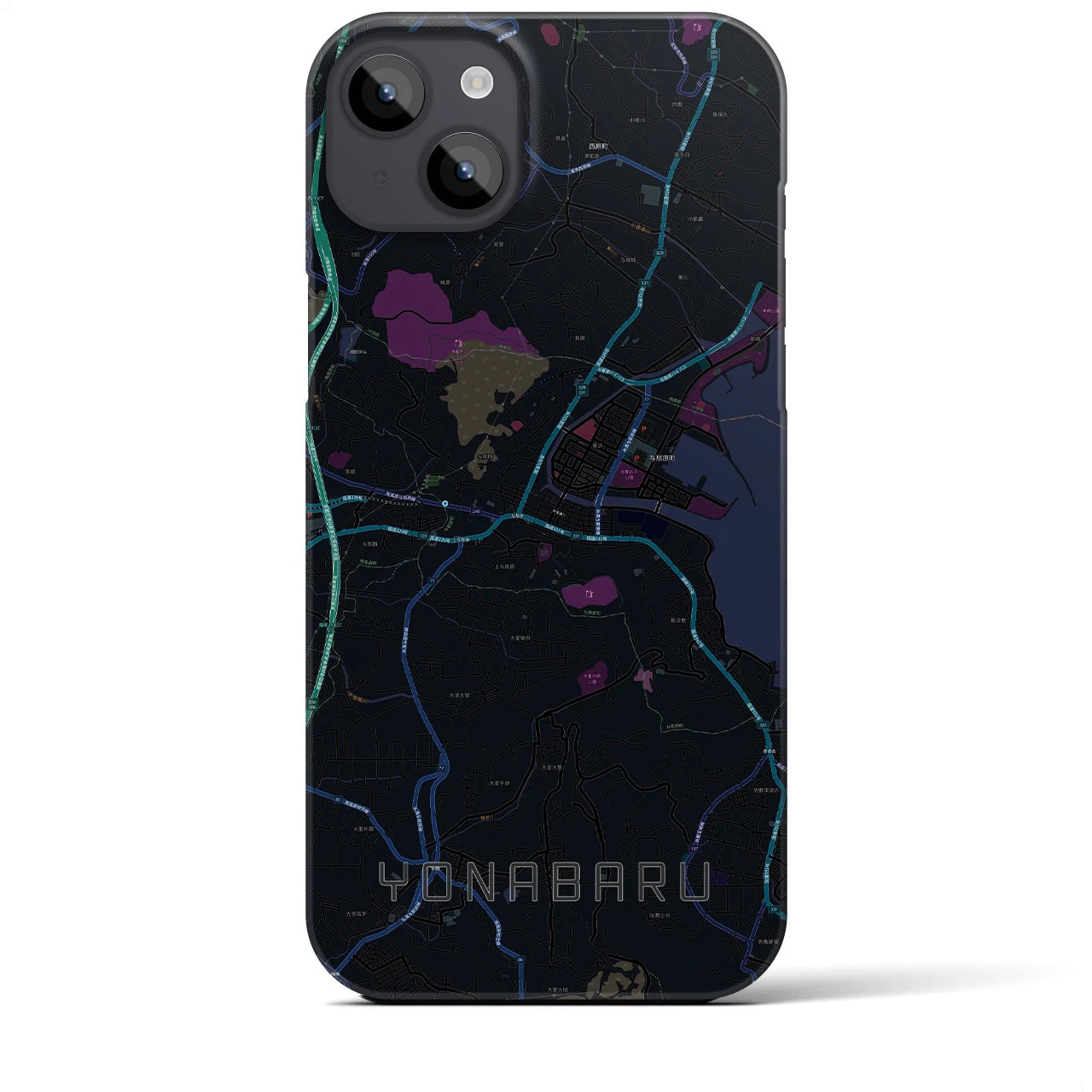 【与那原(沖縄県)】地図柄iPhoneケース(バックカバータイプ)