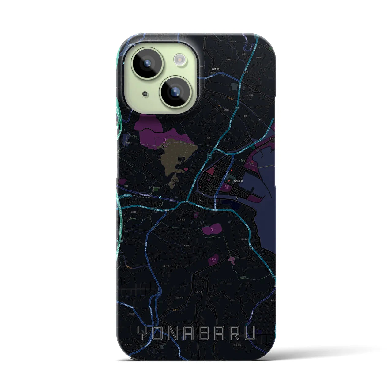【与那原(沖縄県)】地図柄iPhoneケース(バックカバータイプ)