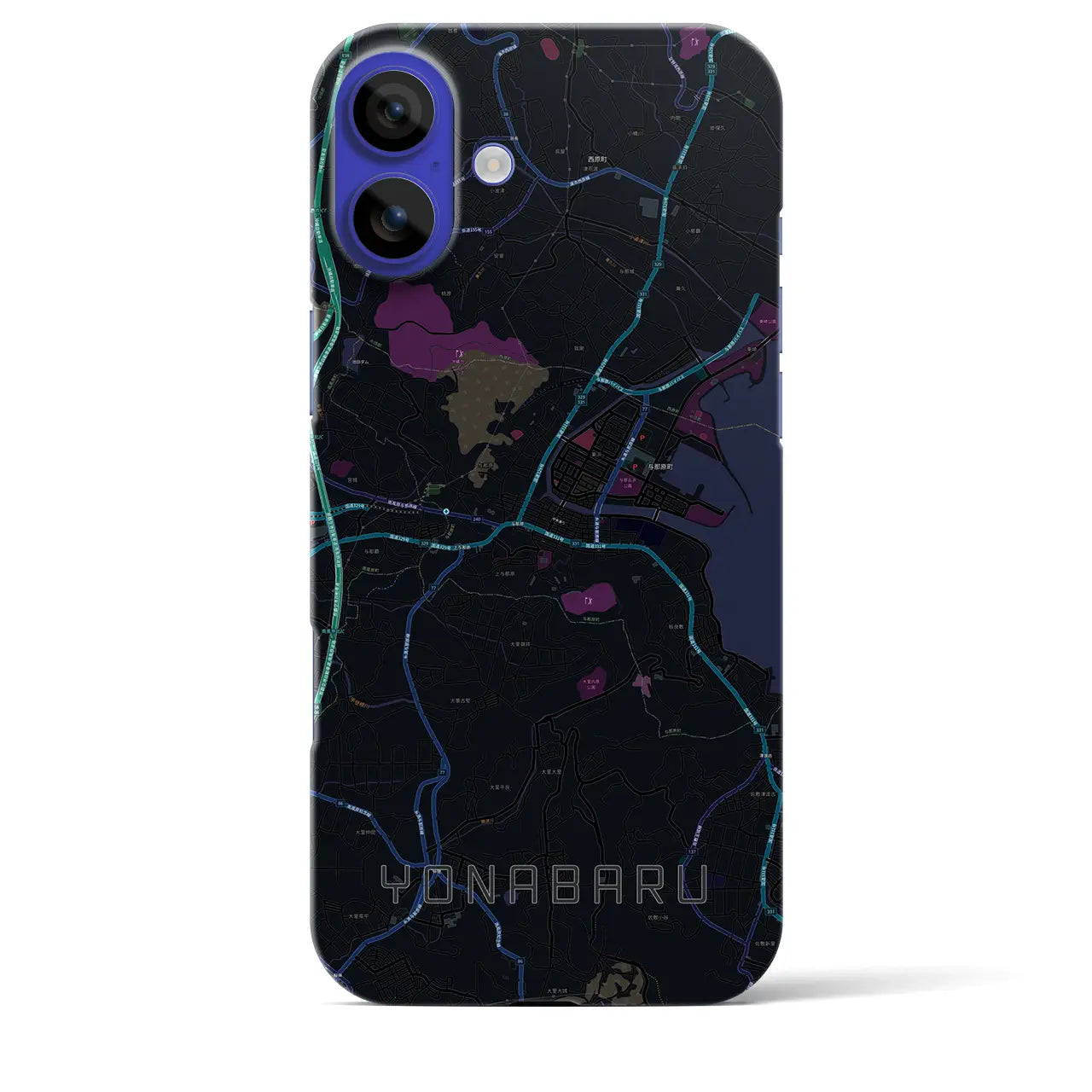 【与那原(沖縄県)】地図柄iPhoneケース(バックカバータイプ)