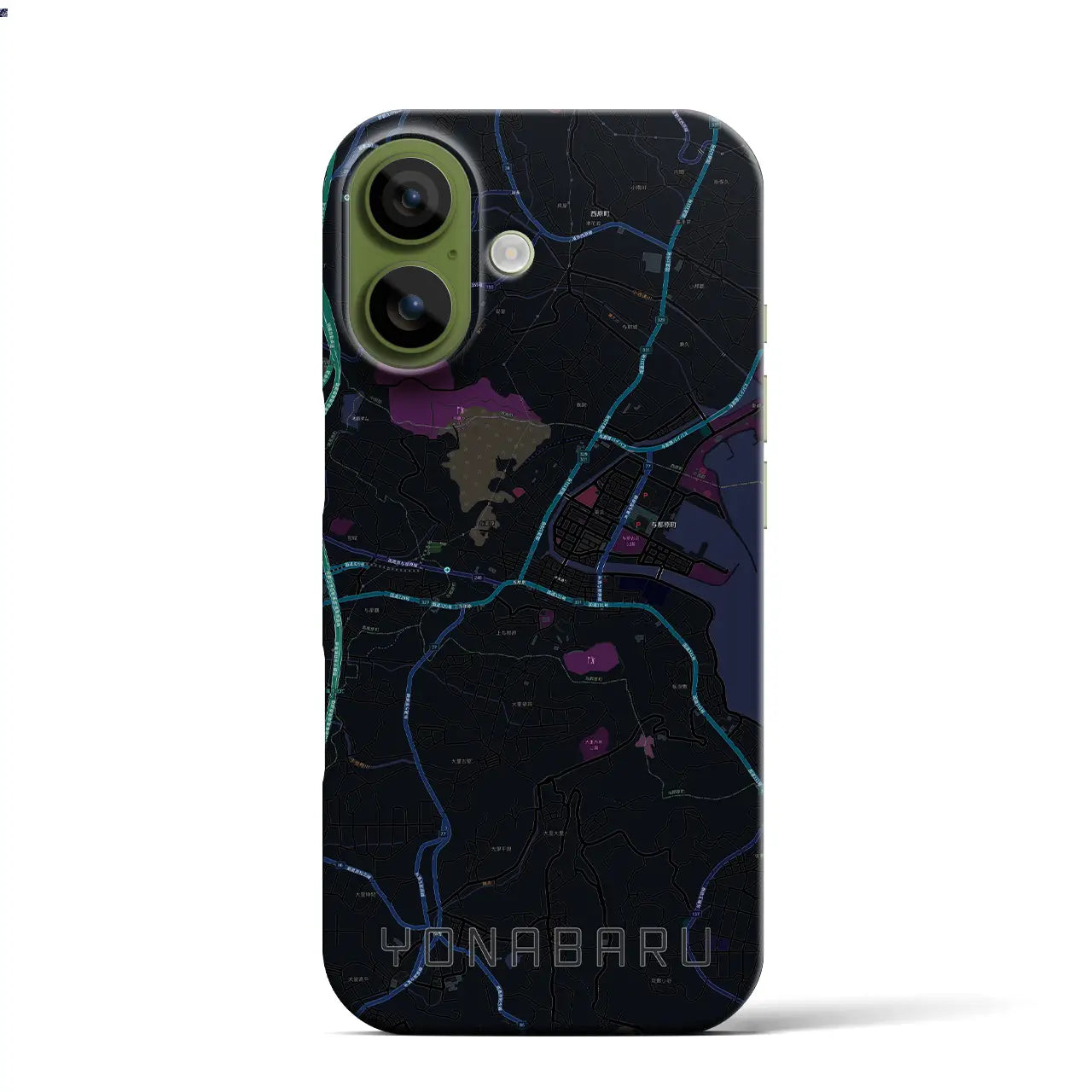 【与那原(沖縄県)】地図柄iPhoneケース(バックカバータイプ)