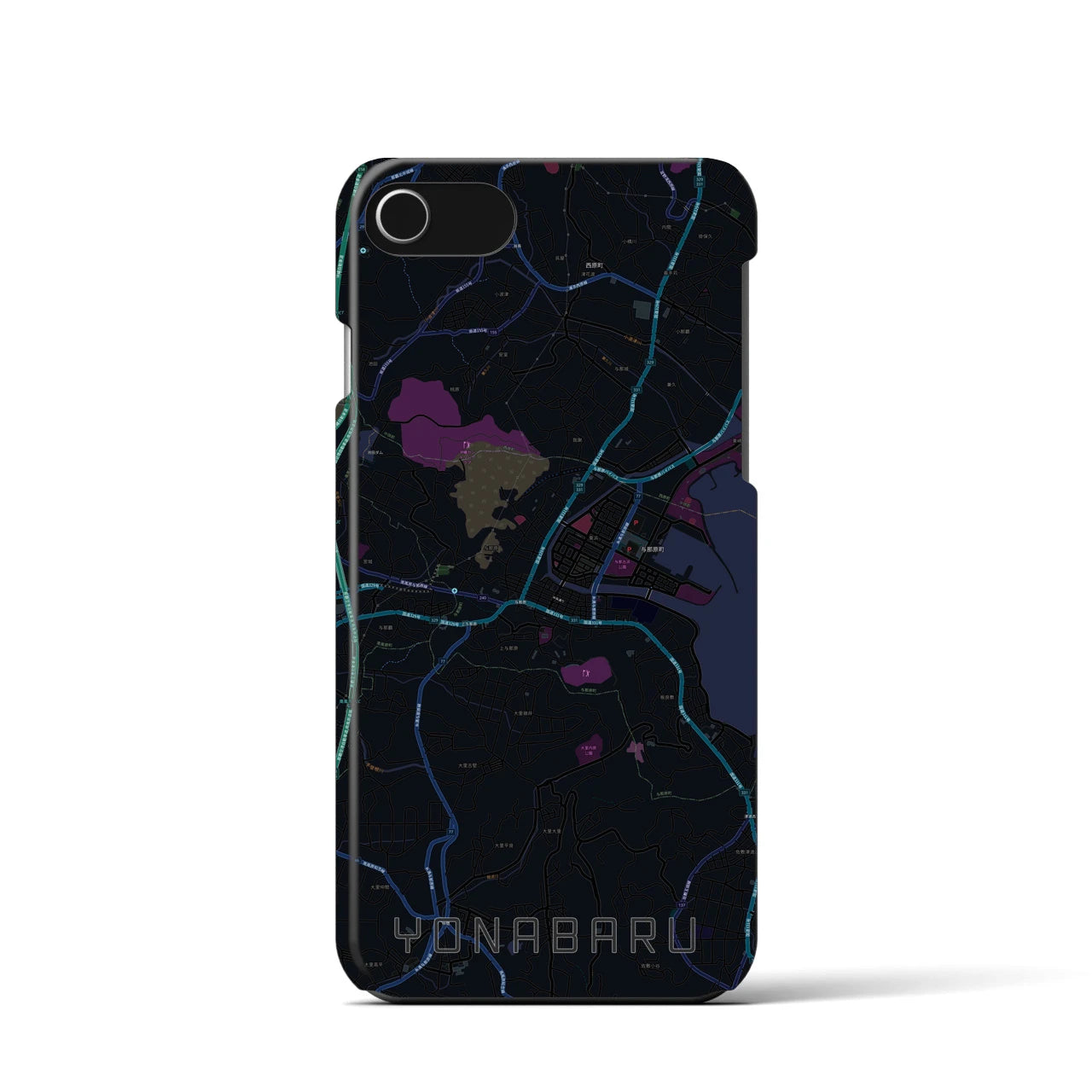 【与那原(沖縄県)】地図柄iPhoneケース(バックカバータイプ)