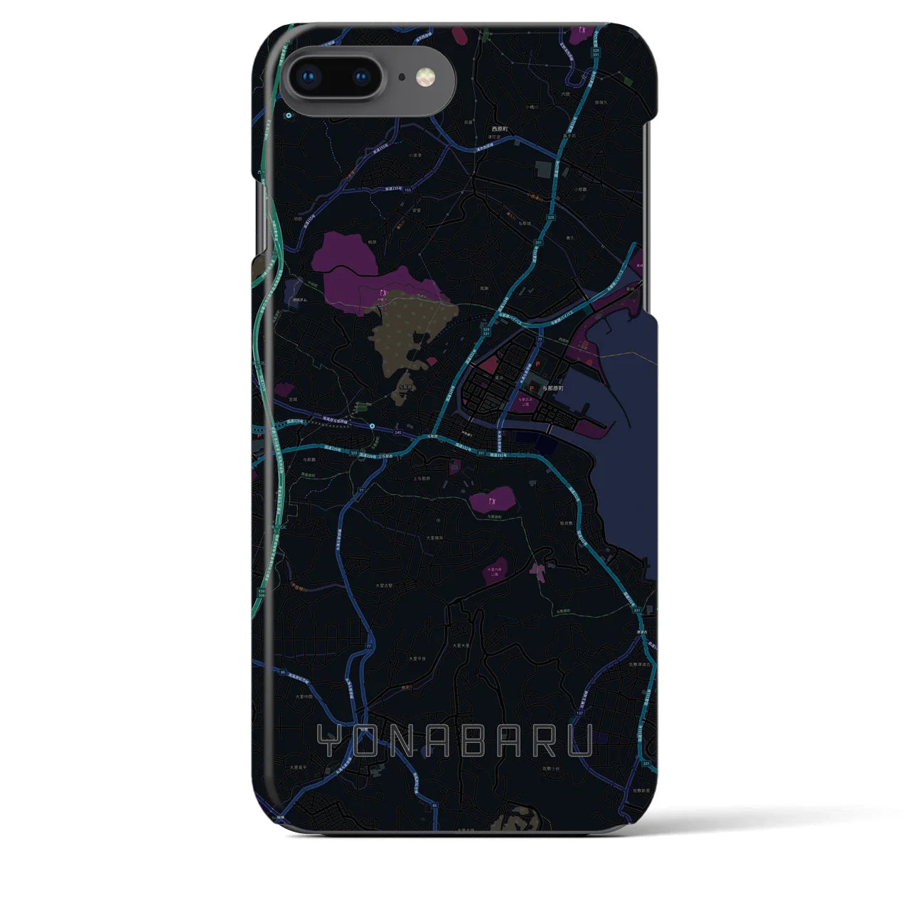 【与那原(沖縄県)】地図柄iPhoneケース(バックカバータイプ)