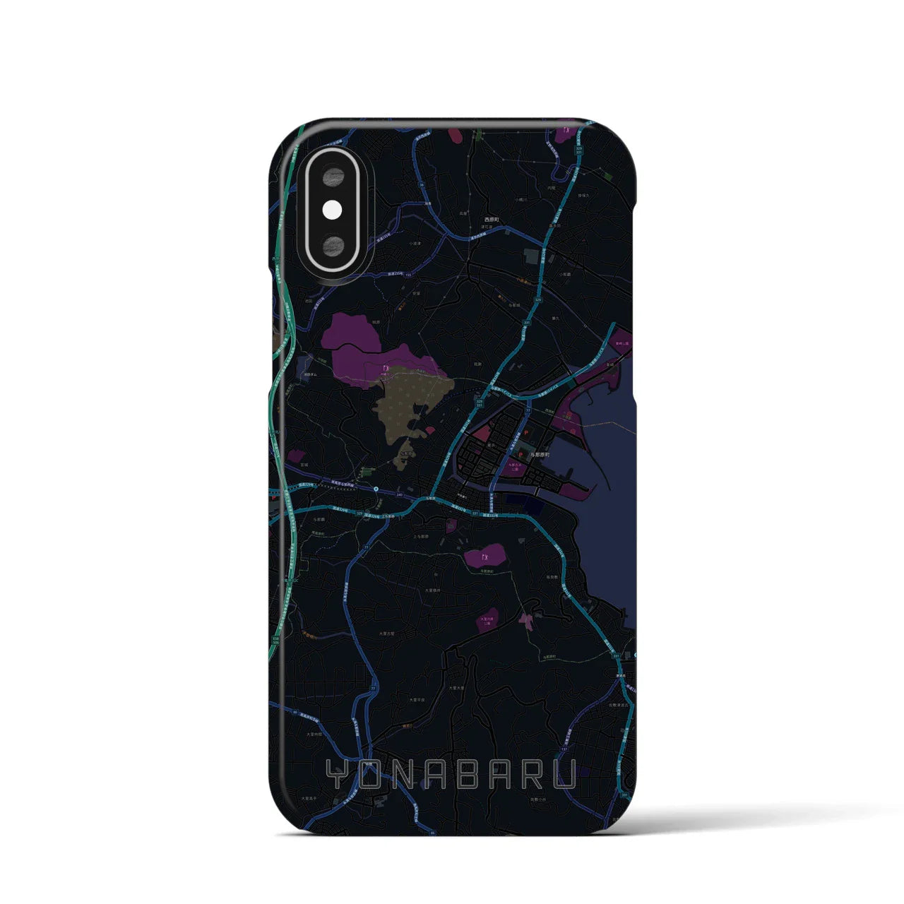 【与那原(沖縄県)】地図柄iPhoneケース(バックカバータイプ)