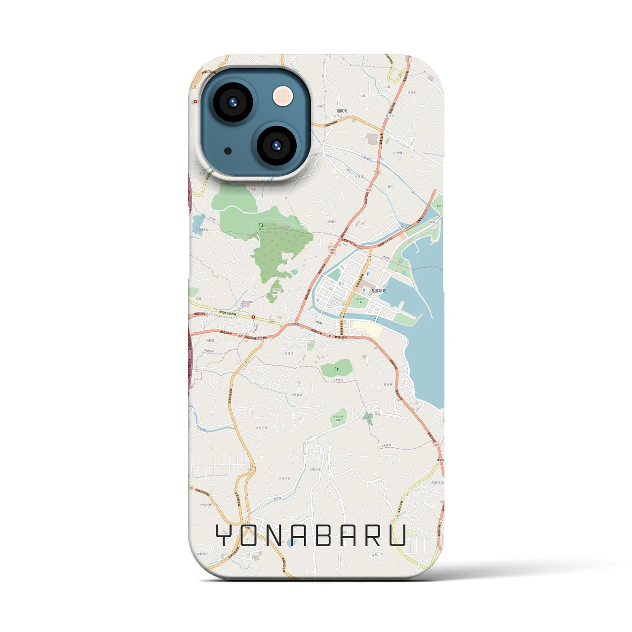 【与那原(沖縄県)】地図柄iPhoneケース(バックカバータイプ)