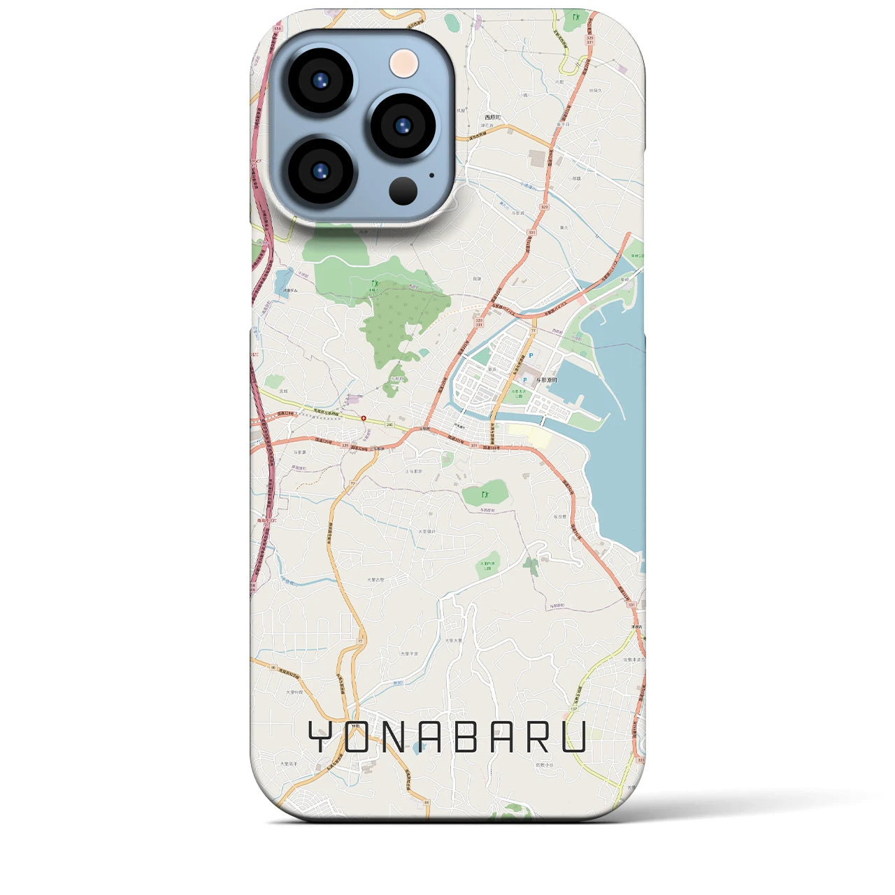 【与那原(沖縄県)】地図柄iPhoneケース(バックカバータイプ)